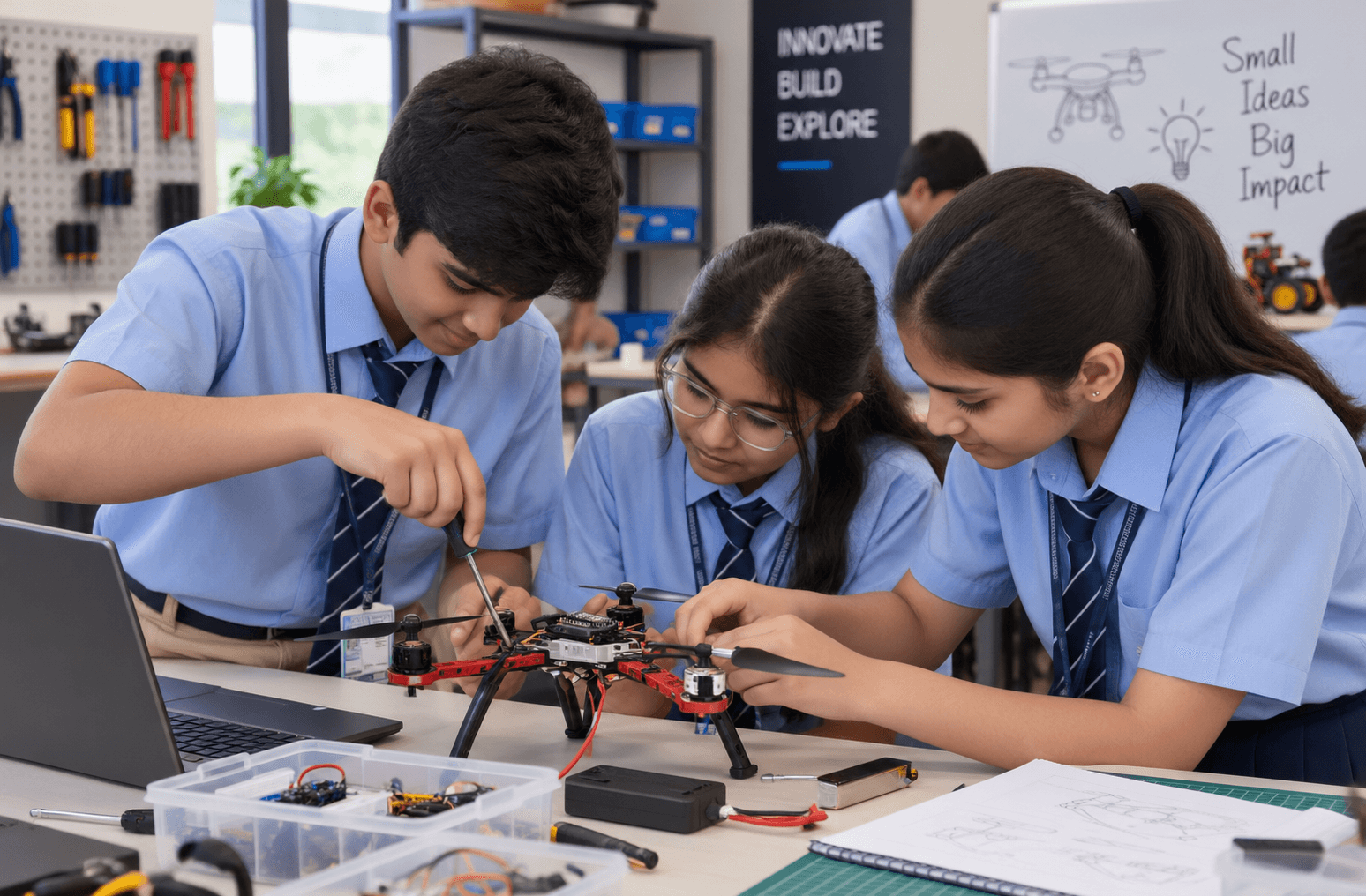 Student Team Building a Quadcopter