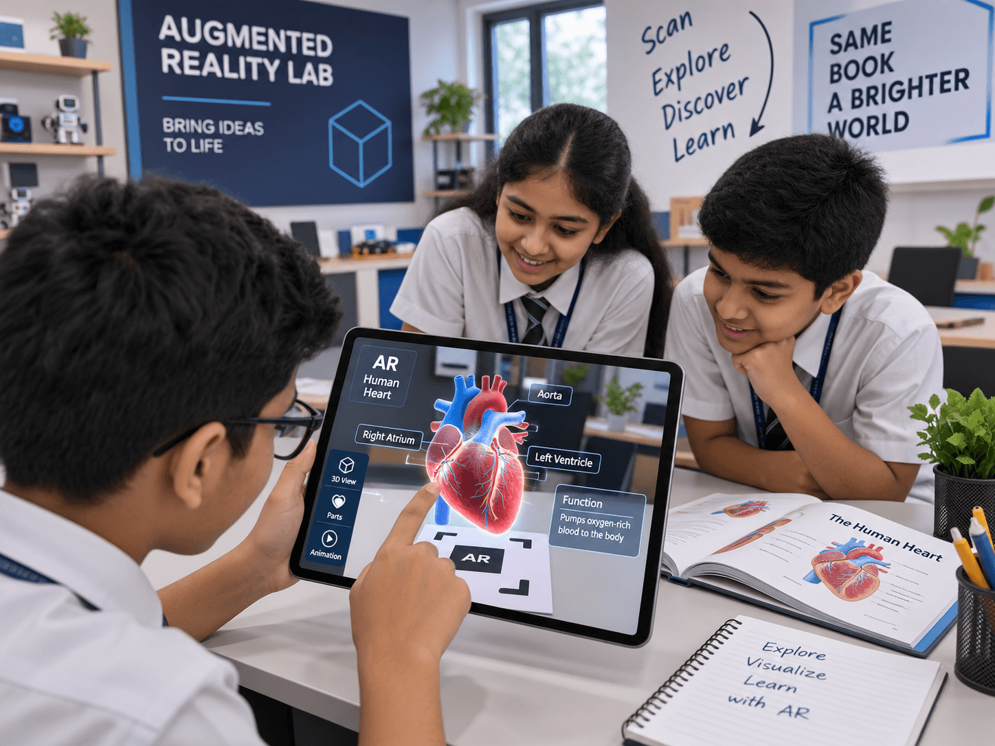 Student learning through visual AR / VR / MR