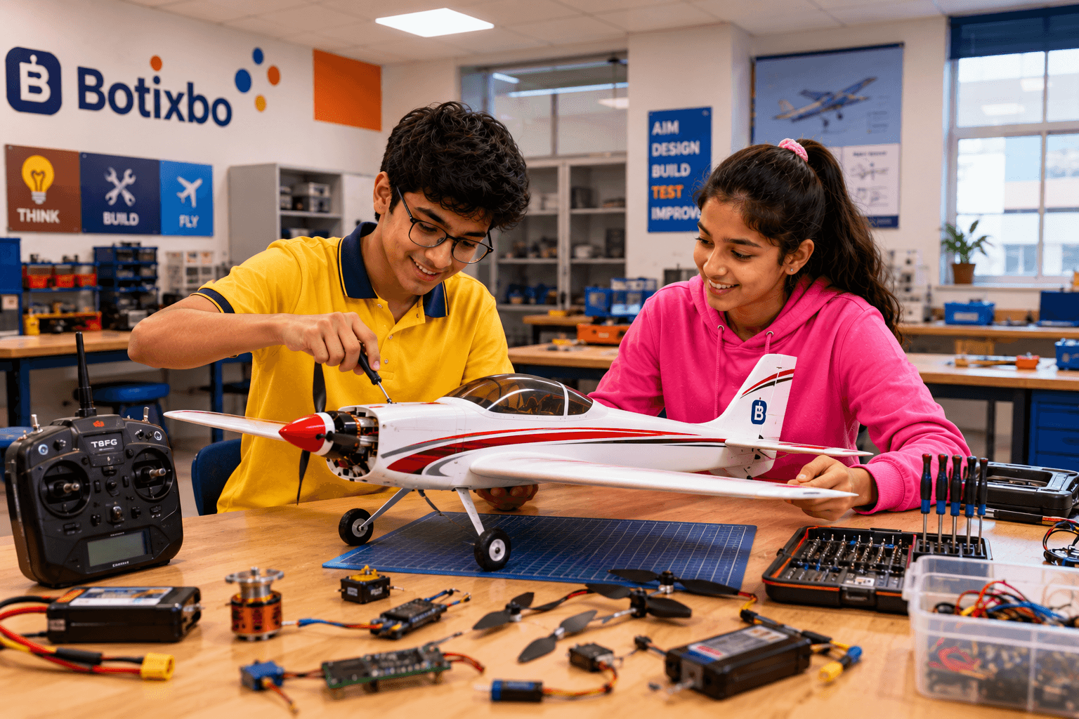 Teen robotics workshop: RC plane innovation